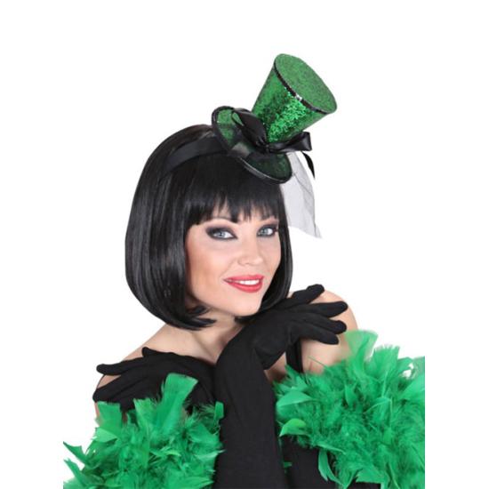 Minisombrero de Copa Verde con Velo