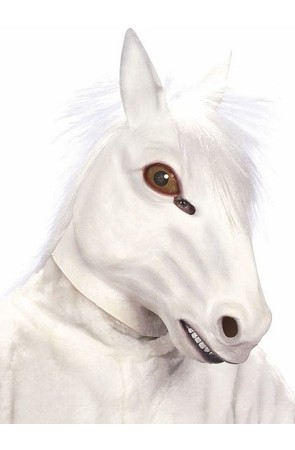Máscara de caballo blanco