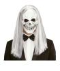 Máscara de calavera con peluca canosa