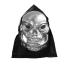 Máscara de calavera metalizada con capucha