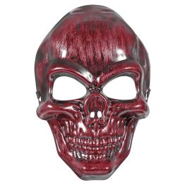 Máscara de calavera roja metalizada para adulto