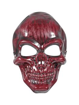 Máscara de calavera roja metalizada para adulto