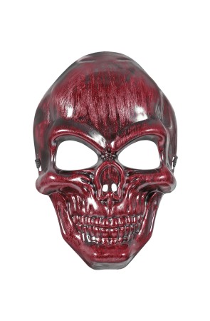Máscara de calavera roja metalizada para adulto