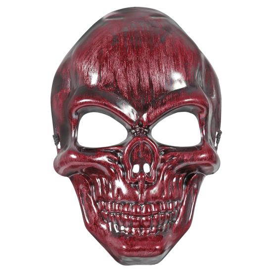 Máscara de calavera roja metalizada para adulto Máscara de calavera roja metalizada para adulto