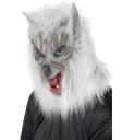 Máscara de hombre lobo gris