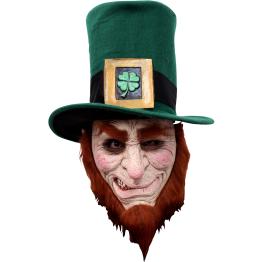 Máscara de leprechaun irlandés de látex para adulto