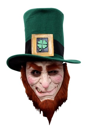 Máscara de leprechaun irlandés de látex para adulto