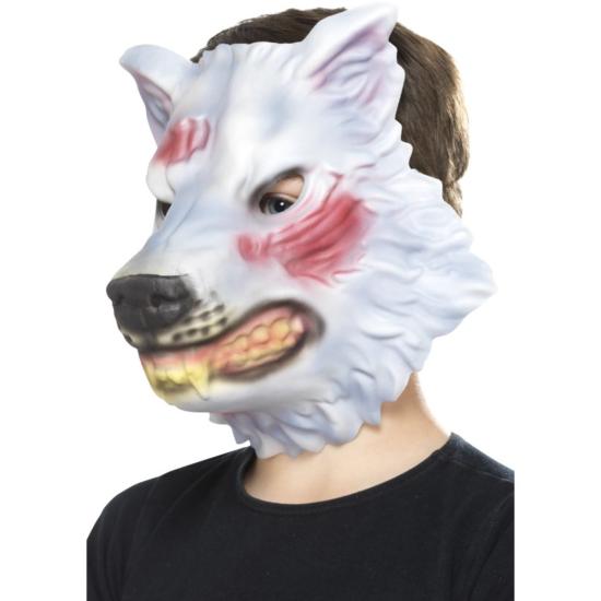 Máscara de lobo gris ensangrentado infantil Máscara de lobo gris ensangrentado infantil