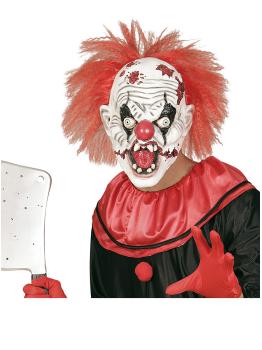 Máscara de payaso loco zombie con pelo