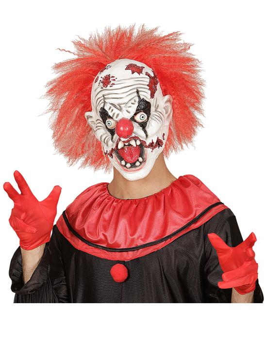 Máscara de payaso loco zombie con pelo