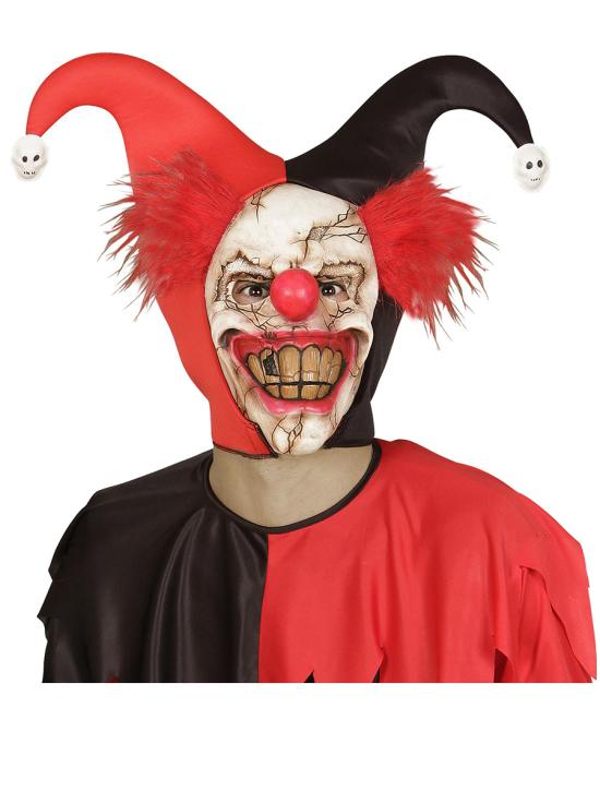 Máscara payaso zombie con pelo