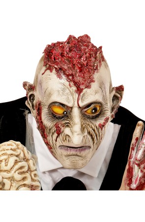 Máscara de zombie con las ideas al aire para adulto