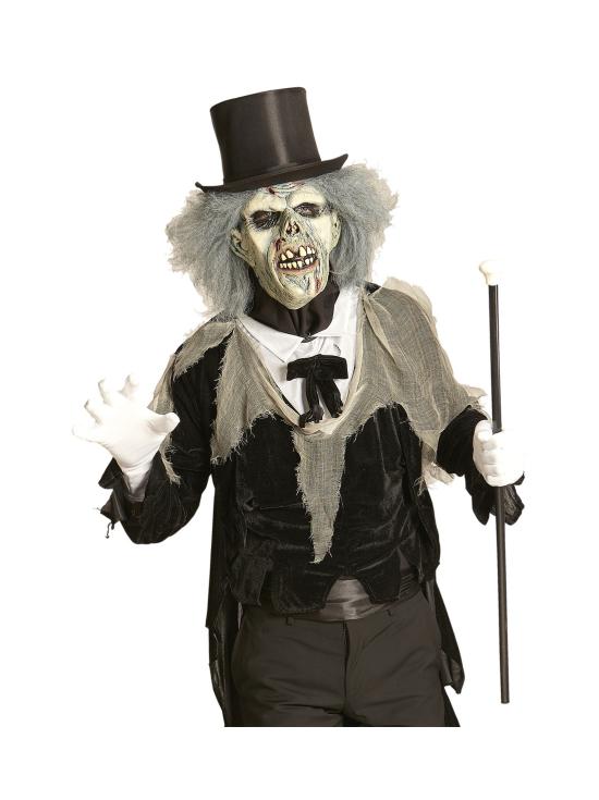 Máscara de zombie descompuesto con peluca para adulto ^