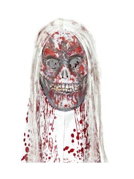 Máscara de zombie ensangrentado con pelo