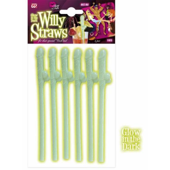 Pajitas con forma de pene fluorescentes