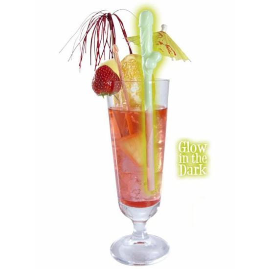 Pajitas con forma de pene fluorescentes