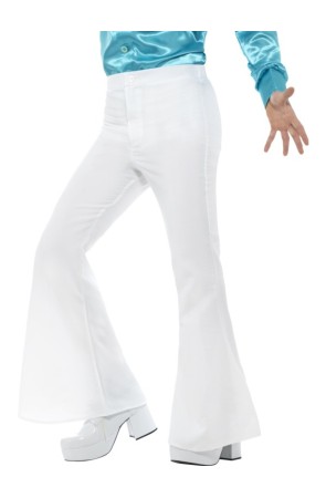 Pantalón de los años 70 blanco para hombre