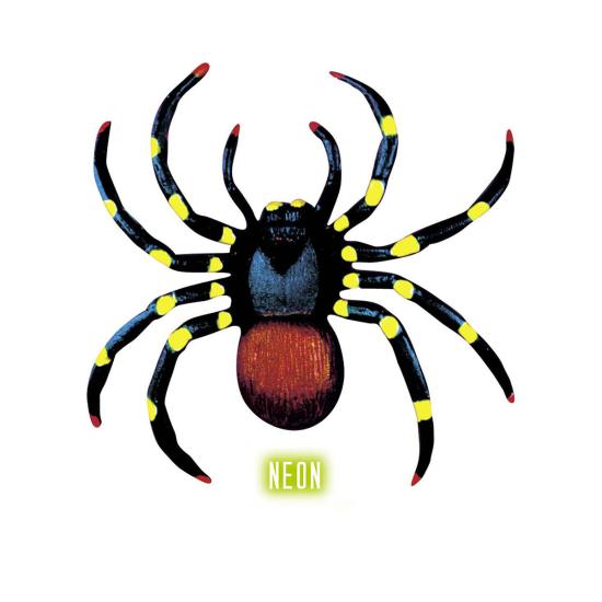 Pareja de arañas fluorescentes
