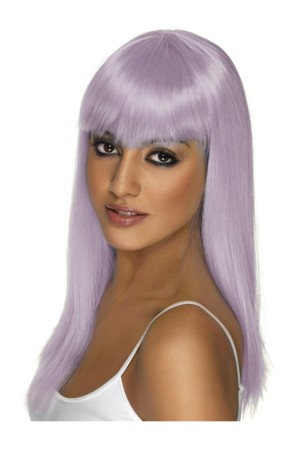 Peluca Glamourama lila con flequillo