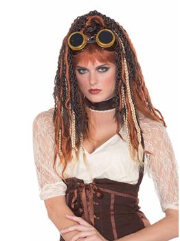 Peluca Steampunk con trenzas para mujer