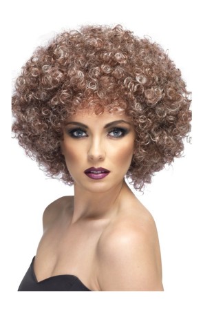 Peluca afro mega grande marrón claro