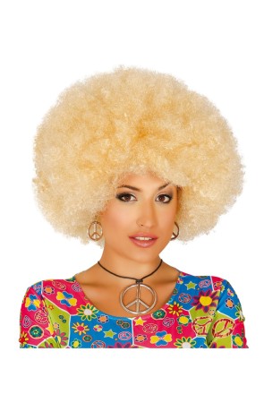 Peluca afro rubia para mujer