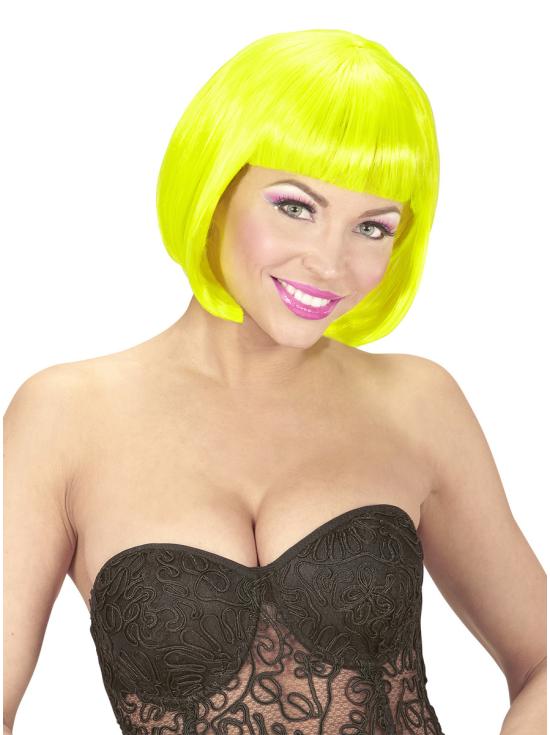 Peluca amarilla brillante para mujer ^