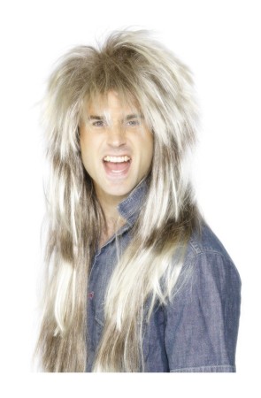 Peluca años 80 rock para hombre