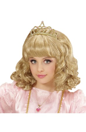 Peluca de Princesa con Corona  para niña