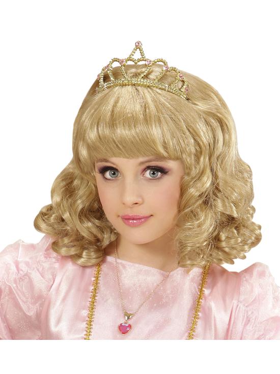 Peluca de Princesa con Corona  para niña
