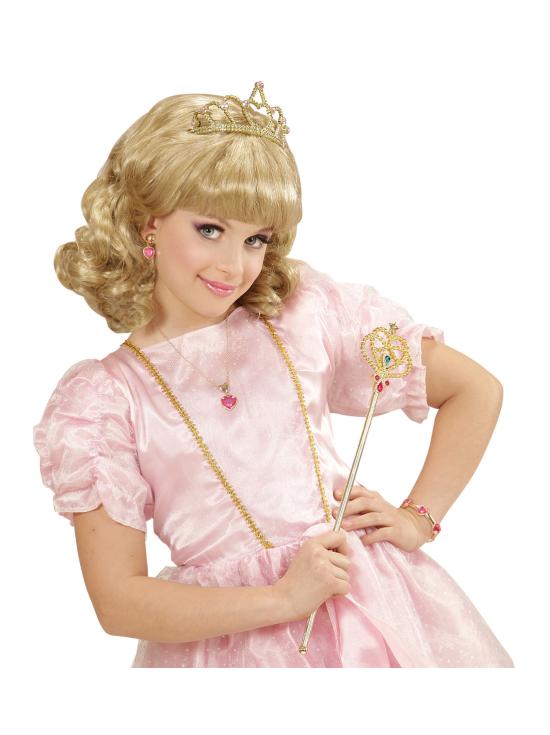 Peluca de Princesa con Corona  para niña