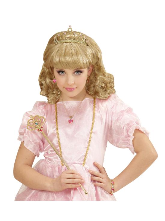 Peluca de Princesa con Corona  para niña