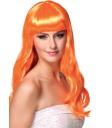 Peluca Naranja con flequillo adulta