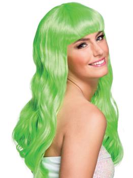 Peluca  Verde con Flequillo para adulta