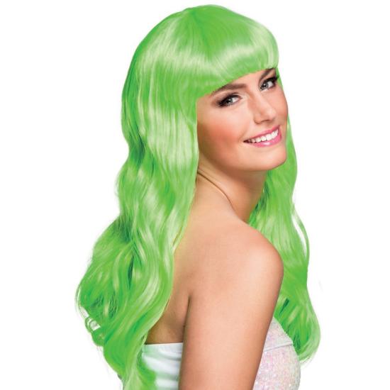 Peluca  Verde con Flequillo para adulta Peluca  Verde con Flequillo para adulta