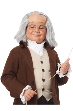 Peluca de Benjamin Franklin para niño