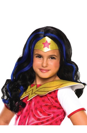 Peluca de Wonder Woman para niña