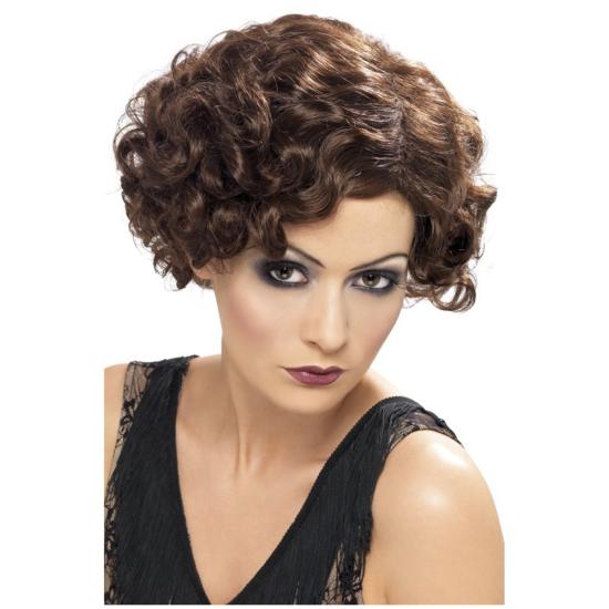 Peluca de chica coqueta marrón Peluca de chica coqueta marrón