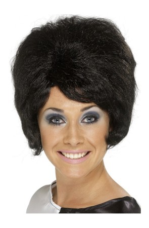 Peluca de colmena de los 60 negra
