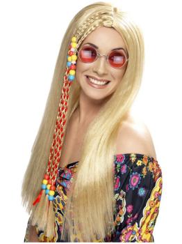 Peluca de hippie rubia