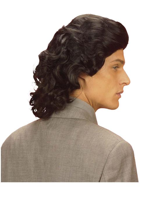Peluca hombre años 70 negra