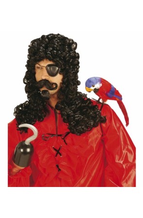 Peluca de pirata con bigote y perilla