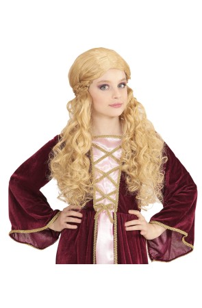 Peluca de princesa rubia para niña