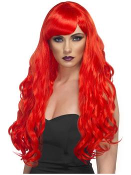 Peluca de sirena roja