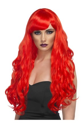 Peluca de sirena roja