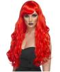 Peluca de sirena roja
