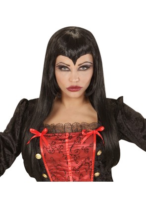 Peluca de vampiresa flequillo en V para mujer