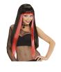 Peluca glam con mechas rojas
