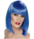 Peluca glamurosa azul con flequillo