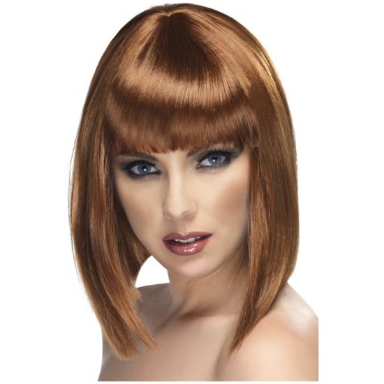 Peluca glamurosa corta marrón Peluca glamurosa corta marrón
